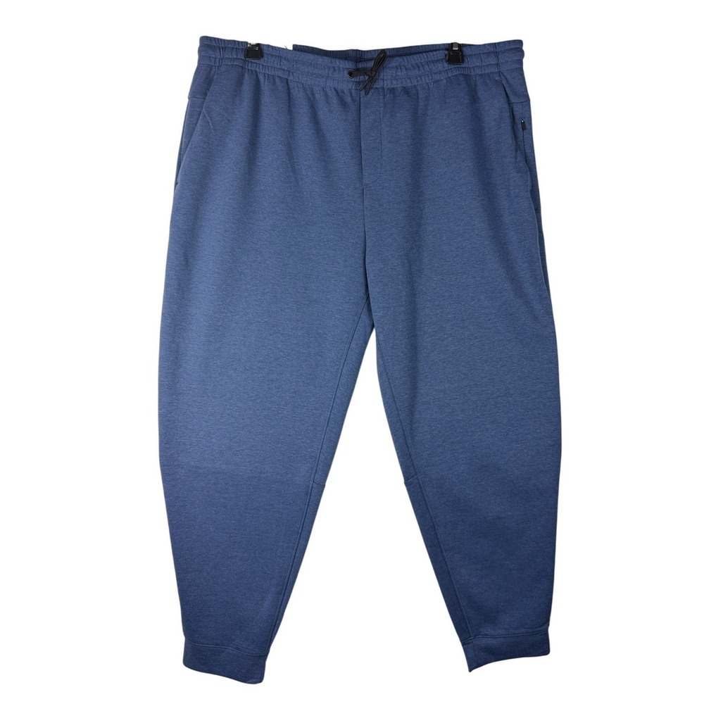 Member's Mark Mens Active Jogger XXL Blue Heather Double Knit Stretch Pants NWT